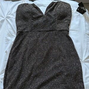 Chic Strapless Black, Gold, Multicolor Dress